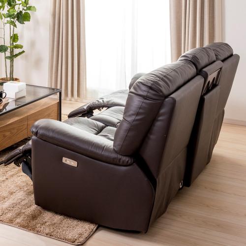 ヤマダオリジナル 電動リクライニングソファ「YES140001DBR3P/L25 」幅