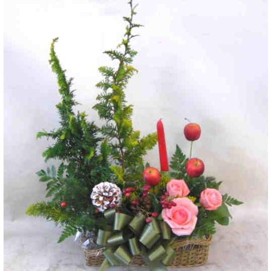 バラとコチアのキャンドルアレンジメント クリスマスギフト Christmas 2m 4 フラワーデザイン ウィズ 通販 Yahoo ショッピング