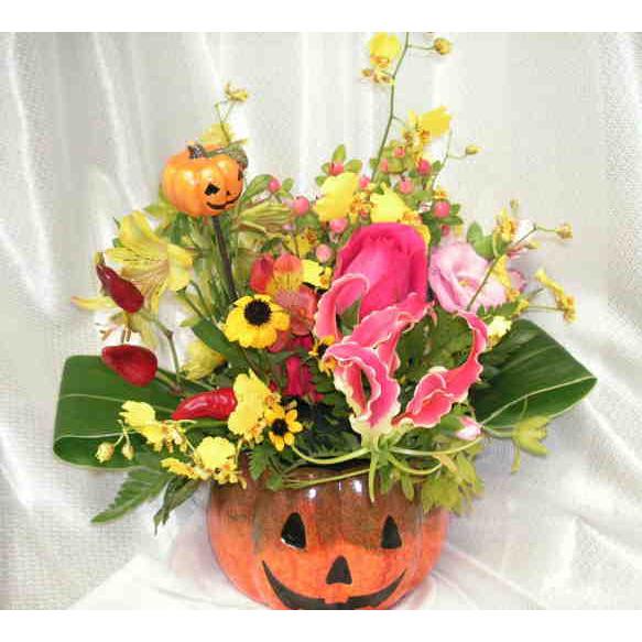 お祝い花ハロウィン ハロウィンのアレンジメント Halloween 01 フラワーデザイン ウィズ 通販 Yahoo ショッピング