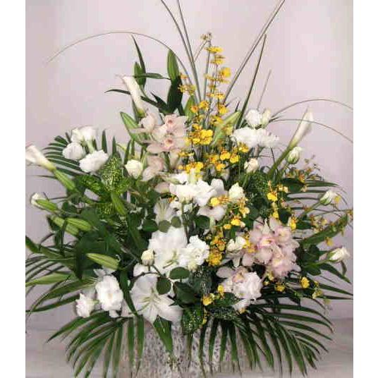 レクイエムベル 蘭とバラとユリのかご花アレンジメント With 278 2 フラワーデザイン ウィズ 通販 Yahoo ショッピング