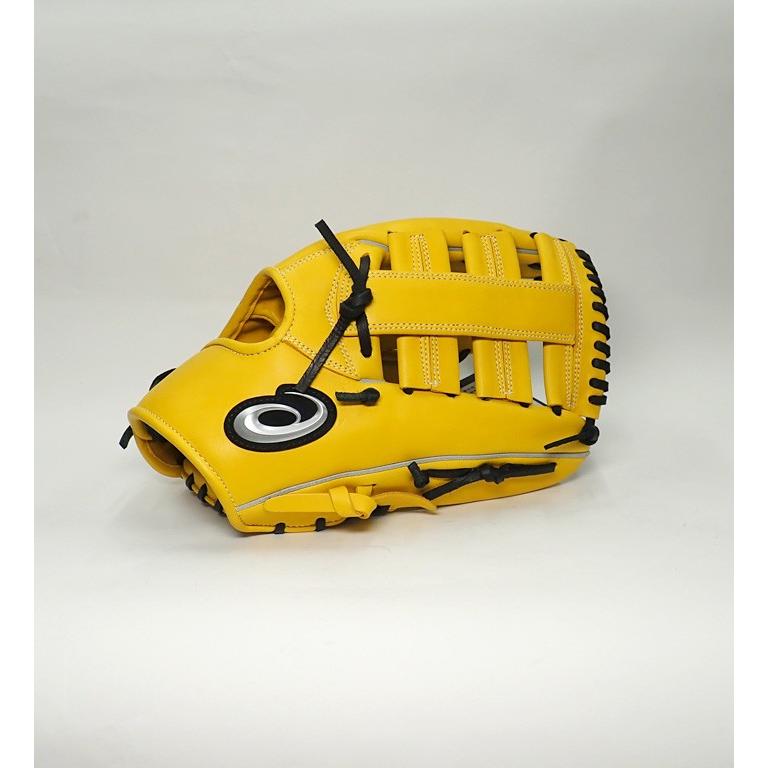 ASICS（アシックス） 軟式 グローブ 名入れ 刺繍 イエロー 外野手用