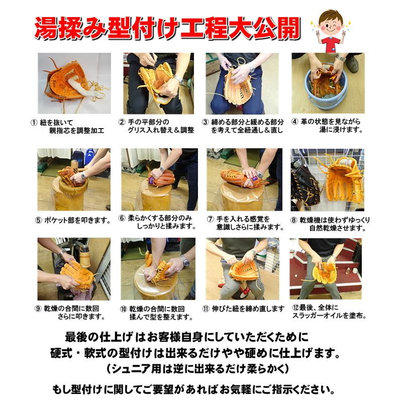 久保田スラッガー 硬式グラブ KSG-MS1 オレンジ 湯もみ型付け 刺繍 内野 オールラウンド 硬式 野球 中学 高校 名入れの画像