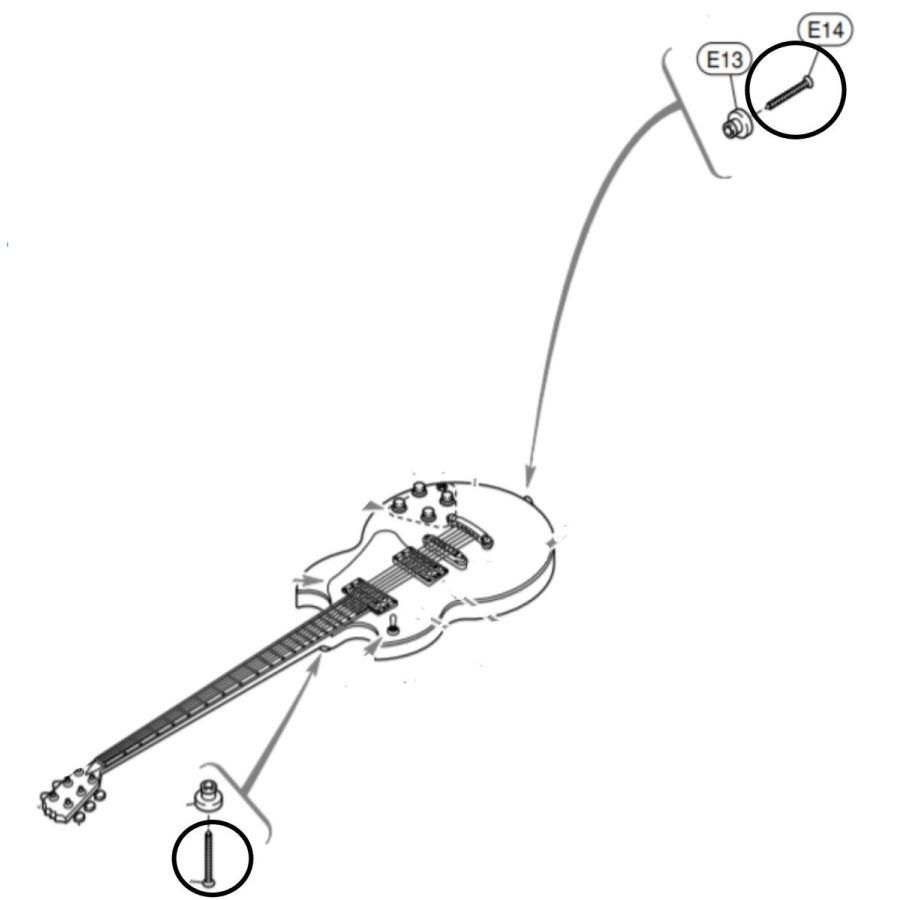 ヤマハ　エレキギターパーツ　SBG1000/SBG2000/SG1000/SG2000/SG3000 ストラップピン用ネジ (1個売り) 03706632｜e-yoshiyagakki