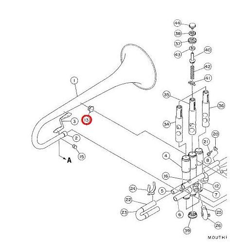 YAMAHA（ヤマハ） 【訳あり】ヤマハ D支柱 (1) コルネット 純正パーツ