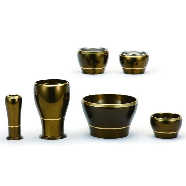 仏具セット いのり コハク 6具足 3.0寸 真鍮製 おしゃれ モダン 