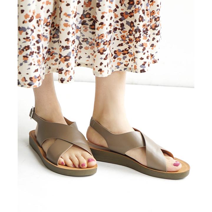 サンダル レディース シューズ 靴 ストラップサンダル ベルト クロスベルト ぺたんこ ローヒール 合皮 フェイクレザー 軽量 歩きやすい クロスベルトサンダル イーザッカマニア Yahoo 店 通販 Yahoo ショッピング