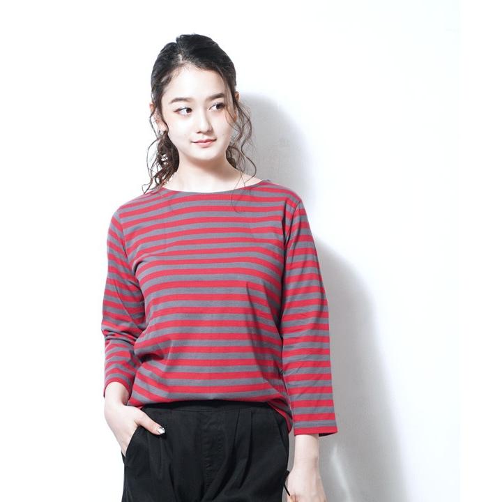 カットソー M L Ll レディース トップス Tシャツ 七分袖 長袖 綿100 大きいサイズ ゆったり ボーダー コットンカットソー ボートネック ボーダー イーザッカマニア Yahoo 店 通販 Yahoo ショッピング