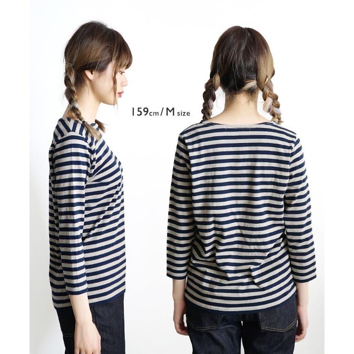 Tシャツ カットソー 春服 春物 ボーダー レディース トップス 七分袖 長袖 Zootie カレッジ コットンカットソー ボートネックボーダー イーザッカマニア Yahoo 店 通販 Yahoo ショッピング
