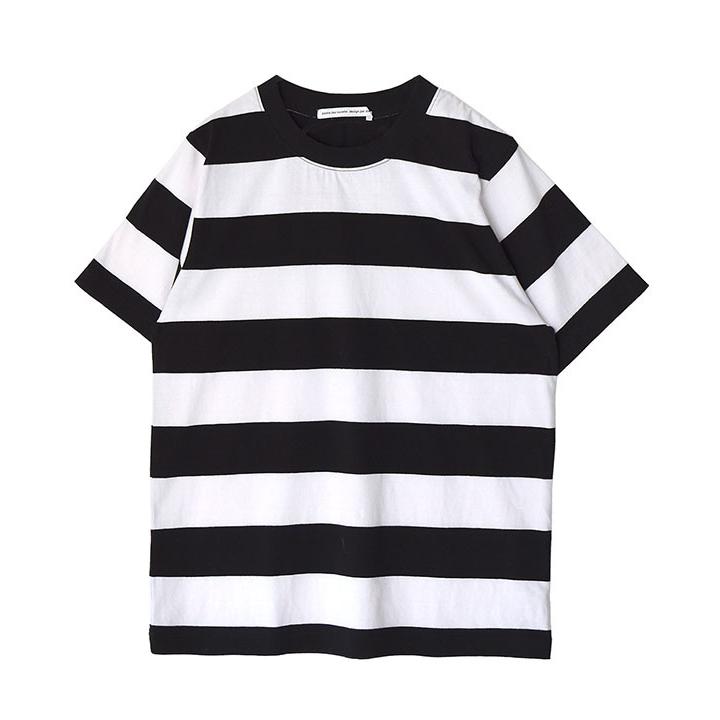 Tシャツ メンズ 半袖 春 夏 ボーダー カットソー ロング 丸首 綿100 コットン 大きいサイズ ゆったり 薄手 柄 カレッジ コットンカットソー イーザッカマニア Yahoo 店 通販 Yahoo ショッピング