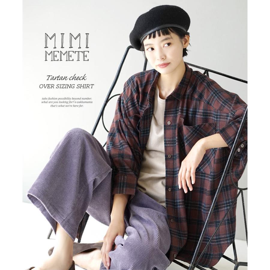 シャツ レディース 長袖 トップス 大きいサイズ チェック 春 Mimimemete ミミメメット フランネル ドルマンビッグ チェックシャツ ダーク イーザッカマニア Yahoo 店 通販 Yahoo ショッピング