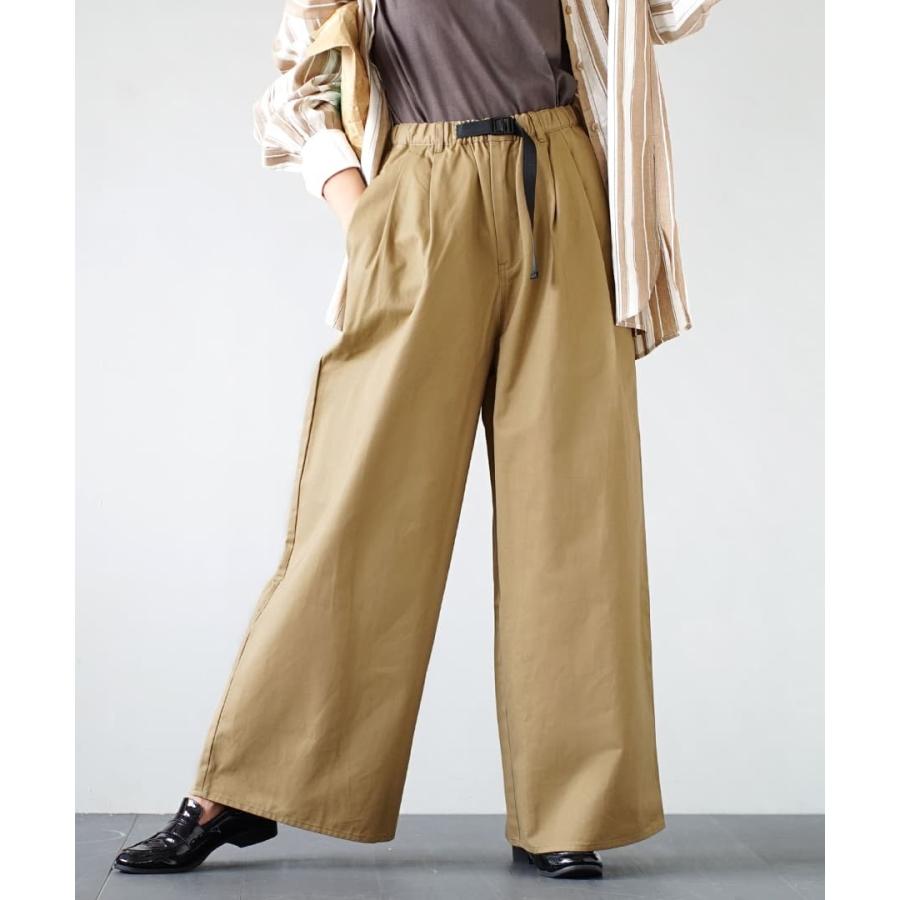 ワイドパンツ レディース ゆったり Apartment Department アパートメントデパートメント ウェビングベルトチノワイドパンツ イーザッカマニア Yahoo 店 通販 Yahoo ショッピング