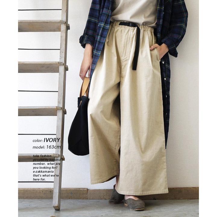 ワイドパンツ ベルト付 コーディロイパンツ レディース ボトムス ガウチョ コーデュロイ Apartment Department ウェビングベルト コーデュロイ ワイドパンツ イーザッカマニア Yahoo 店 通販 Yahoo ショッピング