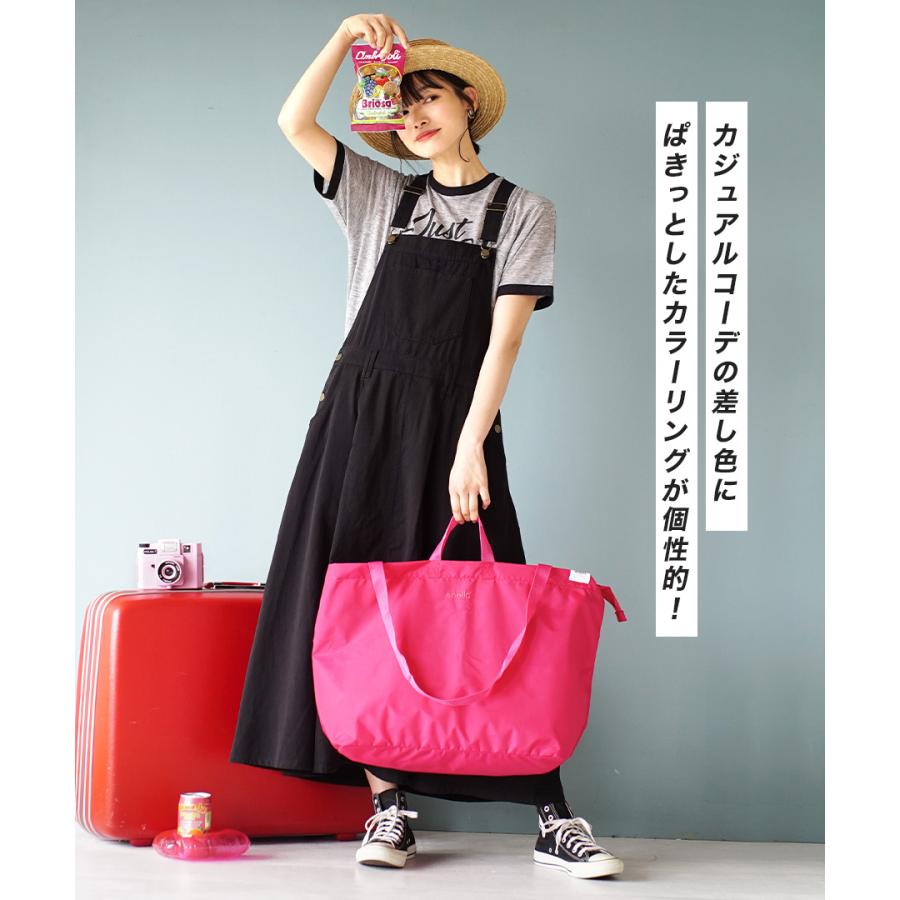 トートバッグ レディース 撥水 バッグ エコバッグ トート 折りたたみ 軽い 夏 anello アネロ キャロットカンパニーTOY TOTE2 2WAY TOTE BAG｜e-zakkamania｜10