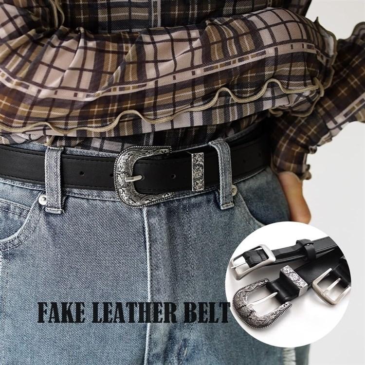 ベルト レディース 冬 冬服 ファッション小物 フェイクレザー 合成皮革  