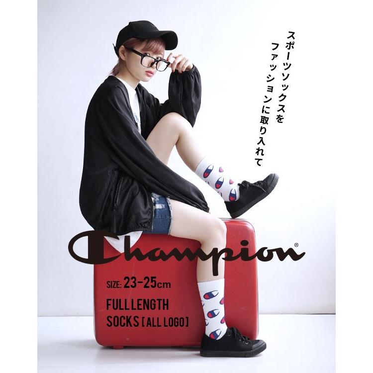 ソックス ハイソックス レディース 靴下 チャンピオン クルーソックス ロング おしゃれ 白 Women S Cmsam006 Champion ロゴ 総柄 返品交換不可 イーザッカマニアストアーズ 通販 Paypayモール