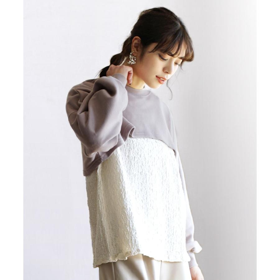 スウェット レディース 夏服 夏 トップス スエット トレーナー プルオーバー カットソー 長袖 ボリュームスリーブ ベリーショート丈スウェット イーザッカマニアストアーズ 通販 Paypayモール