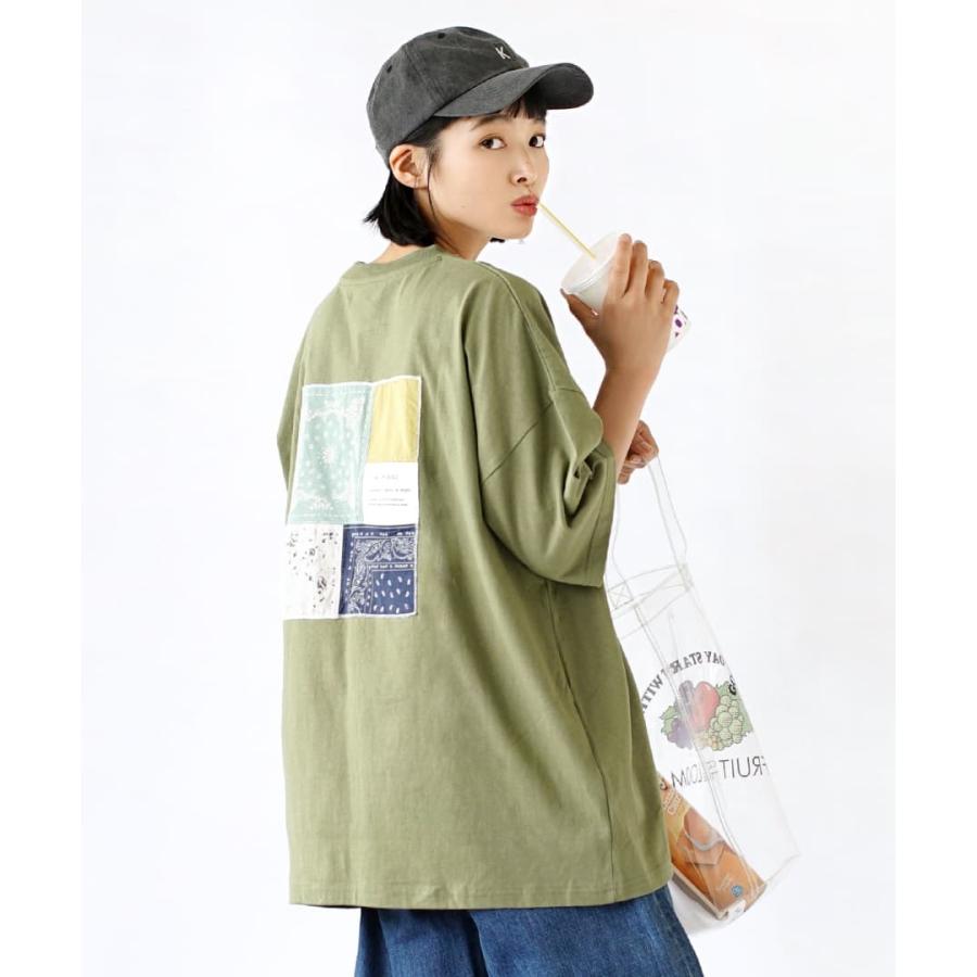 セール Tシャツ 夏 夏服 レディース トップス プルオーバー カットソー 半袖 大きいサイズ フロントスリット パッチワークワイドtシャツ イーザッカマニアストアーズ 通販 Paypayモール