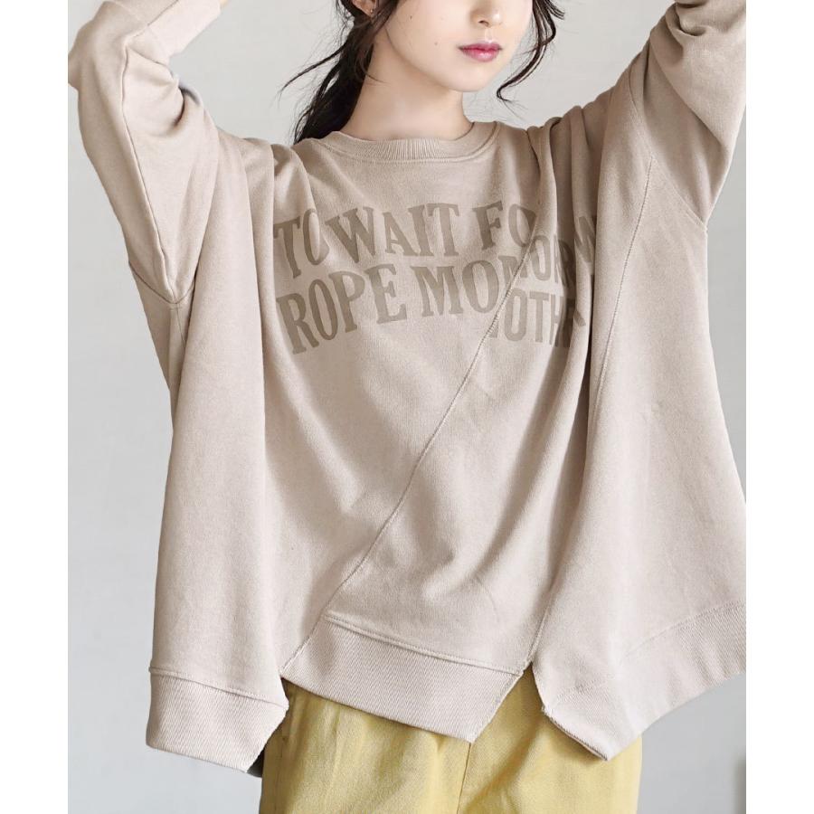 カットソー 春 春服 レディース トップス スウェット スエット プルオーバー トレーナー 長袖 大きいサイズ リメイクデザイン フロントロゴ 裏毛プルオーバー イーザッカマニアストアーズ 通販 Paypayモール