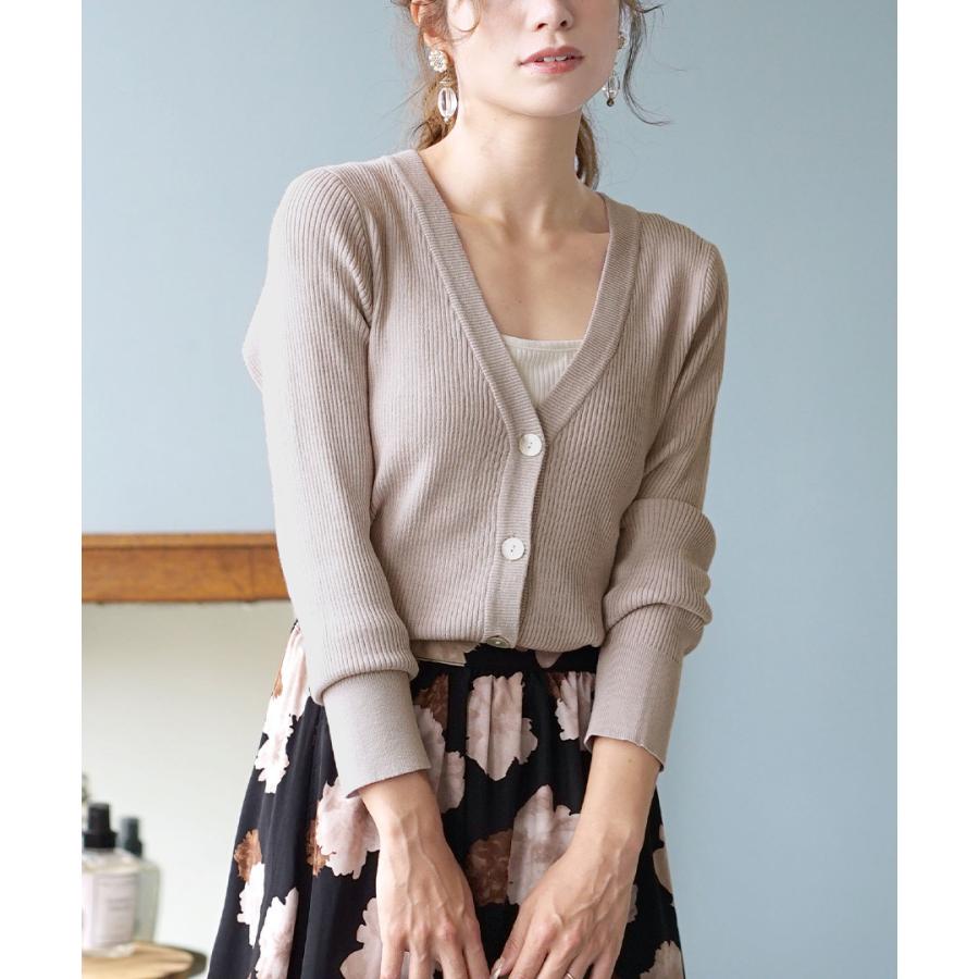カーディガン レディース 春服 トップス ニット 長袖 Vネック リブニット ダスティーカラー リブニットカーディガン イーザッカマニア イーザッカマニアストアーズ 通販 Paypayモール