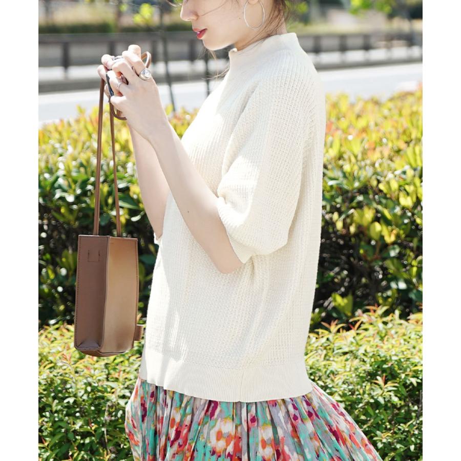 プルオーバー Uvカット レディース 半袖 夏 ニット セーター バリアクール サマーニット パフスリーブ プルオーバー イーザッカマニアストアーズ 通販 Paypayモール