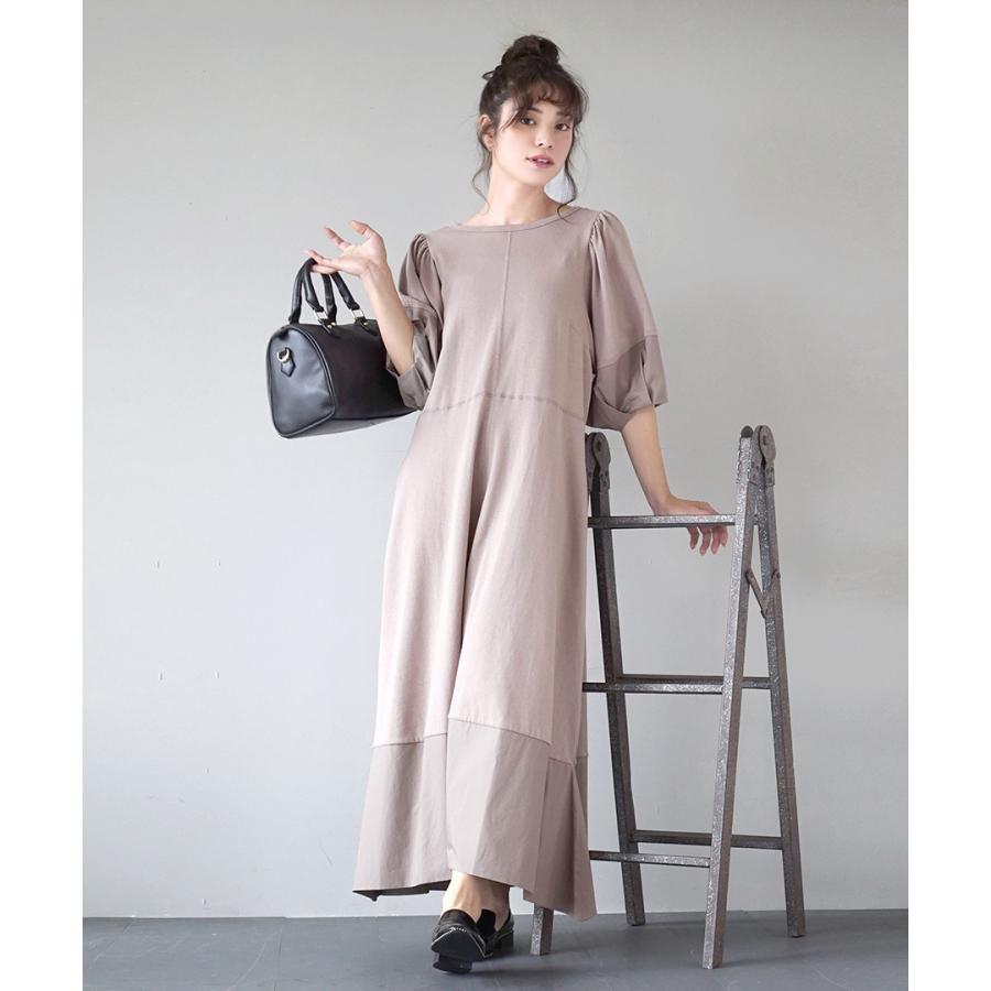 ワンピース 夏 夏服 レディース ロングワンピース 半袖 綿100 ボリューム袖 リボン Mimimemete ミミメメット ボリューム袖 マーメイドライン風ワンピース イーザッカマニアストアーズ 通販 Paypayモール