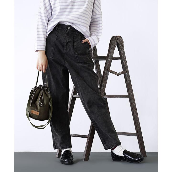 ワイドパンツ レディース ボトムス ロングパンツ ハイウエストパンツ テーパードパンツ ケミカルウォッシュ メンズライク 秋 サルファー染め ワーク パンツ イーザッカマニアストアーズ 通販 Yahoo ショッピング
