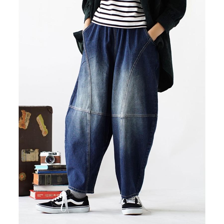 バーシルエ パンツ ウエストゴム ゆったり デニム サルエルボールパンツ イーザッカマニアストアーズ 通販 Paypayモール レディース ボトムス ズボン デニム サルエル ワイドパンツ ロング丈 アタリ