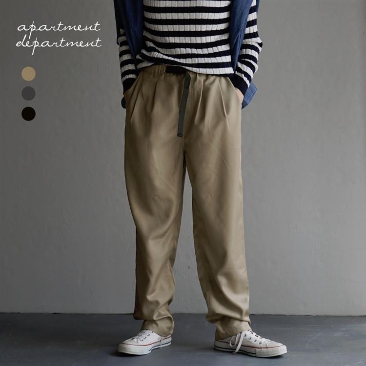 パンツ レディース 夏 ボトムス ズボン テーパードパンツ ロング ウエストゴム ベルト付き Apartment Department ウェビングベルト タックテーパードパンツ 336 イーザッカマニアストアーズ 通販 Yahoo ショッピング
