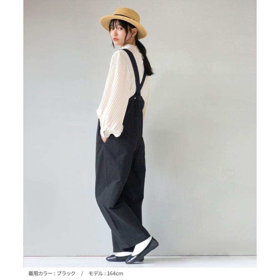 サロペット レディース 春 春服 オーバーオール パンツ ワイドパンツ 綿100％ ゆったり apartment department コットンツイル サロペット｜e-zakkamania｜15