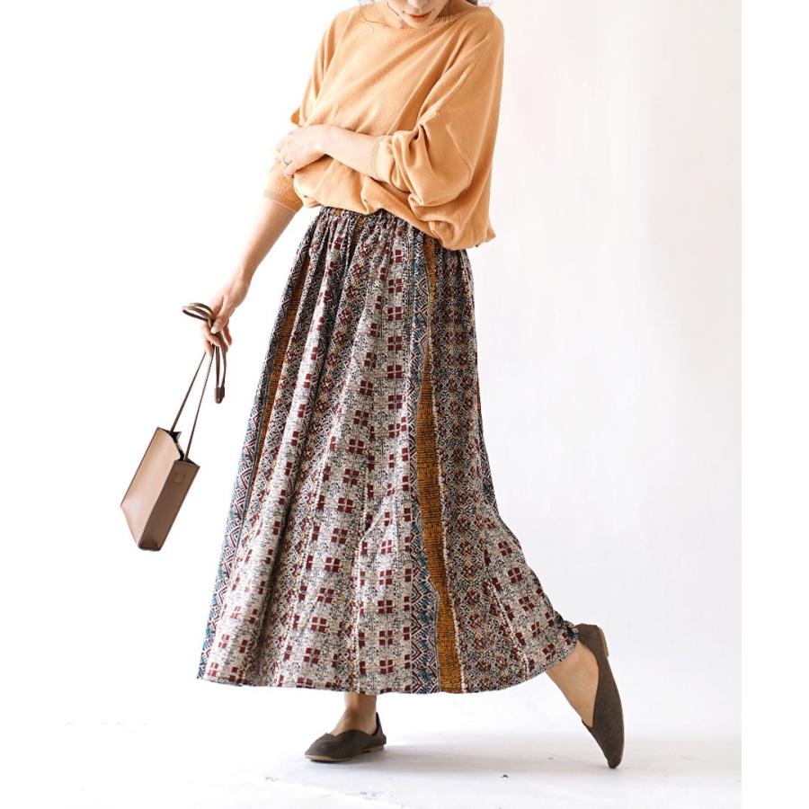 コーディネートセット 春 春服 レディース トップス ライトニット スカート 大きいサイズ ゆるっと楽しむ 大人のエスニックコーデセット 返品交換不可7 590円 12周年記念イベントが