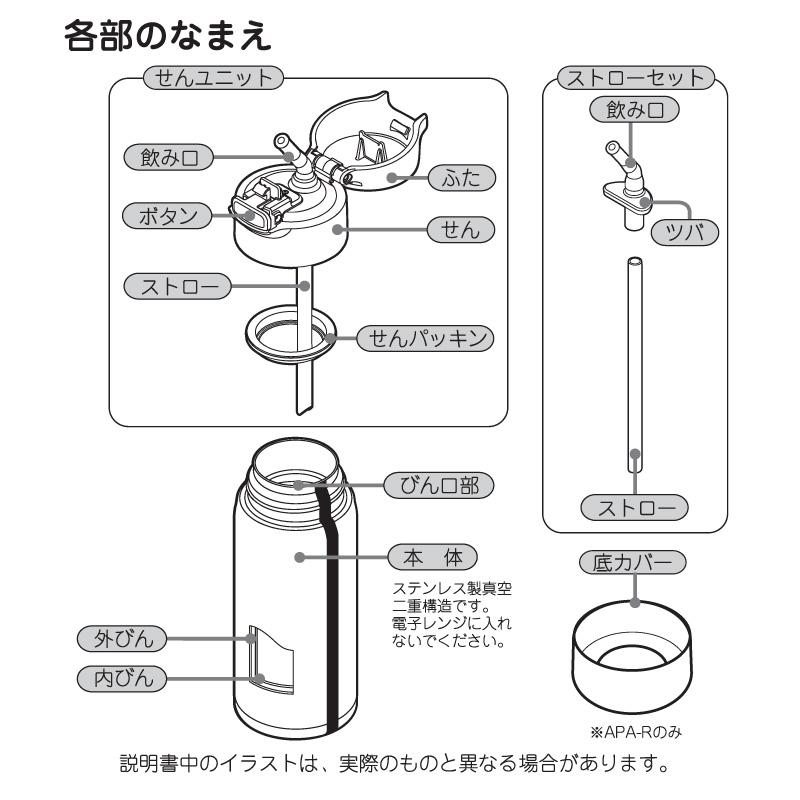 APA-40用ストローセット APA-STS-40 ピーコック魔法瓶工業株式会社 Peacock ステンレスボトル ストロータイプ用｜e-zakkaya-parts｜04