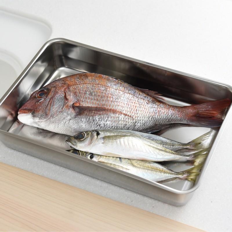 燕三条 ステンレスバット 蓋付き 保存容器 角型 キッチン 調理器具 お料理はかどる蓋付き角バット1/1サイズ | アーネスト | 05