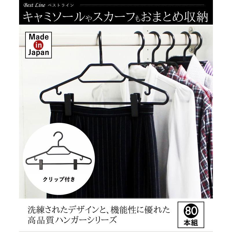 ハンガー セット 80本セット まとめ買い スリム 薄い ブラック 黒