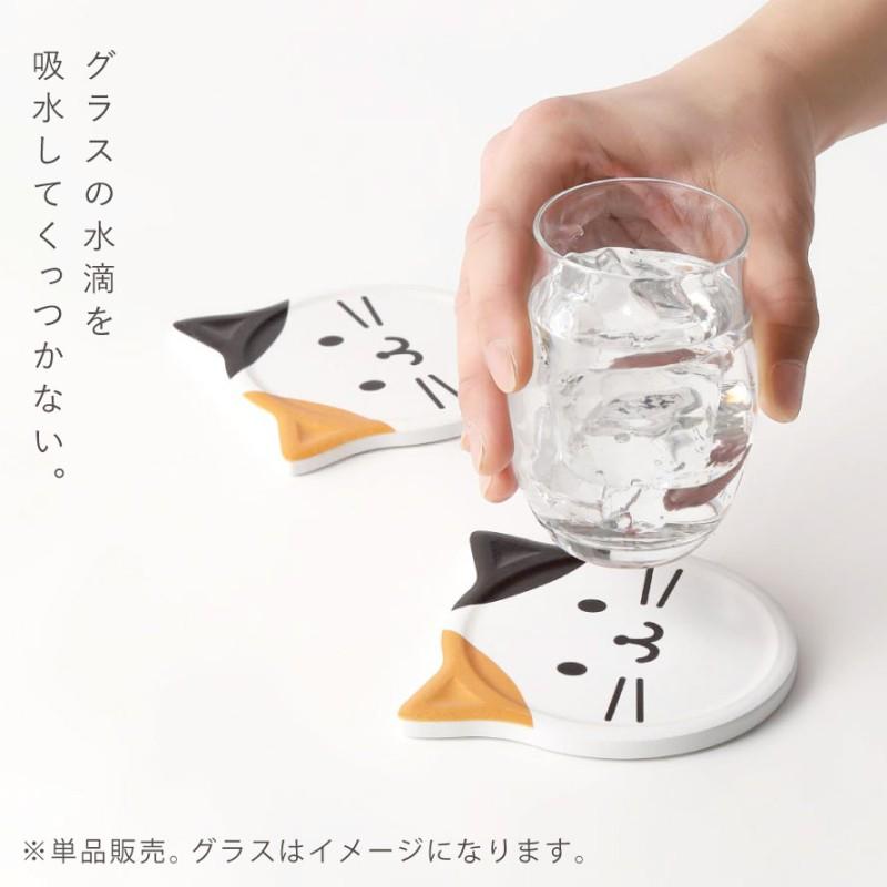 田中箸店 コースター 猫 雑貨 グッズ 可愛い 動物 吸水 みけねこ 吸水