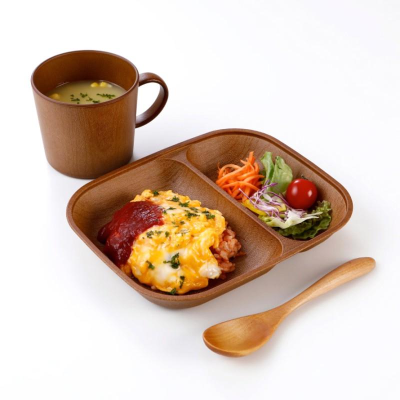 ランチプレート 木製 日本製 割れない 食洗機対応 レンジ対応 角型