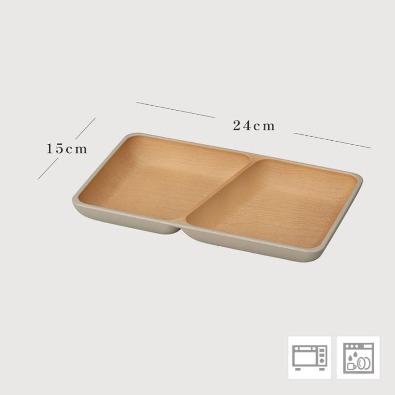ランチプレート 木目調 角形 スクエアプレート 仕切りプレート 仕切り皿 抗菌加工 割れない 軽量 軽い 北欧 レンジ対応 食洗機対応 おしゃれ カフェ アウトドア | EARTH COLOR | 11