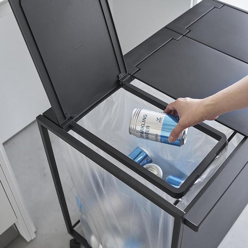 目隠し 分別 ダストワゴン 3分別 45L tower キャスターゴミ箱 tower ｜ 蓋付き目隠し分別ダストワゴン タワー 45L 3分別