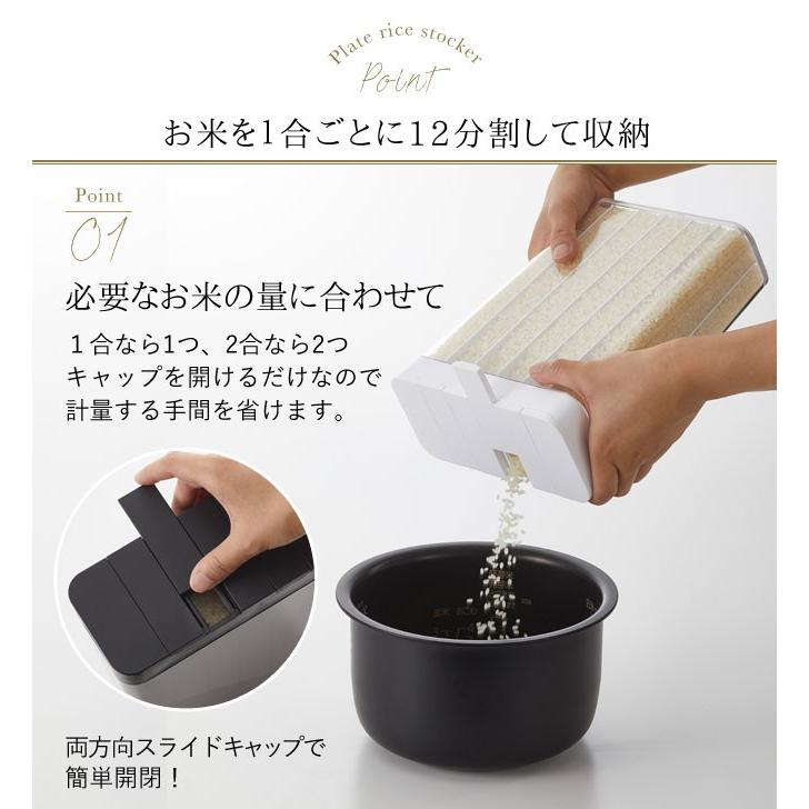 Plate(山崎実業) 米びつ スリム 冷蔵庫 野菜室 冷蔵庫に入れる ライス