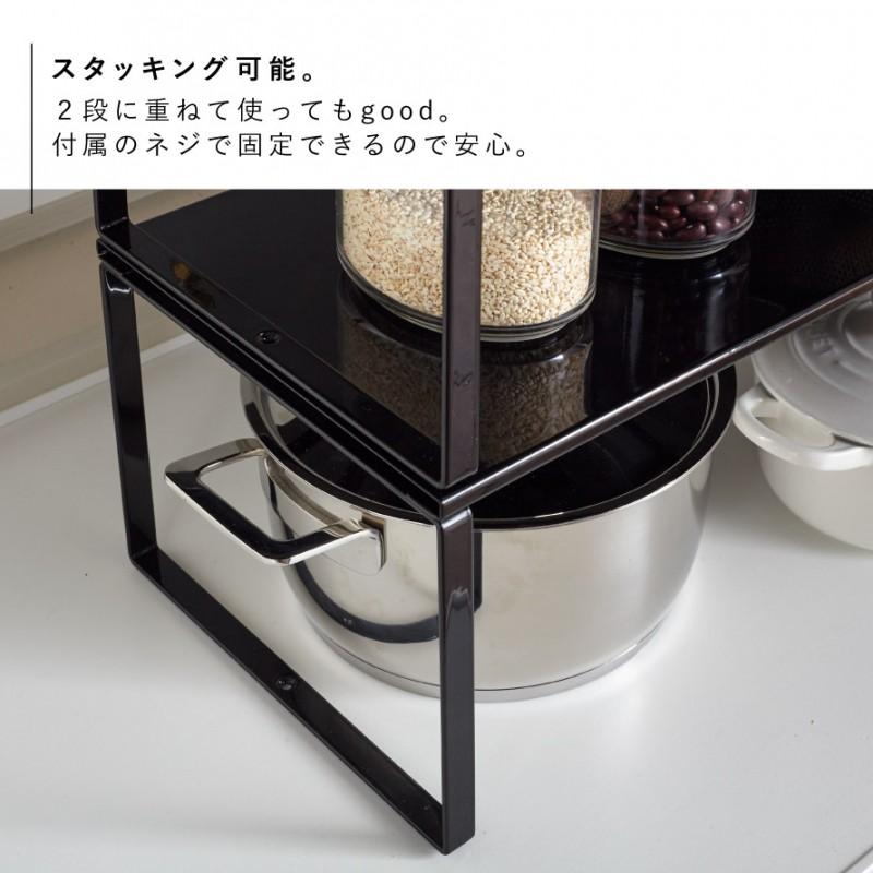 tower コンロ ラック コンロサイドラック 収納 伸縮 コンロ奥 tower コンロ ラック コンロサイドラック 収納 伸縮 コンロ奥