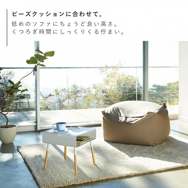 【在庫セール】山崎実業(Yamazaki) ローサイドテーブル ホワイト 約W3 山崎実業 ベッド サイドテーブル おしゃれ 白 収納 ソファ ベッド
