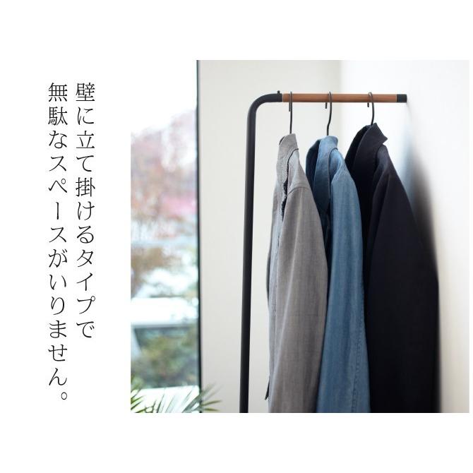 壁立て掛け式　ダークブラウン ハンガーラック 1段棚付き　シンプル　省スペース 楽天市場】【5/10 全品ポイント5倍】立て掛け式 ハンガーラック