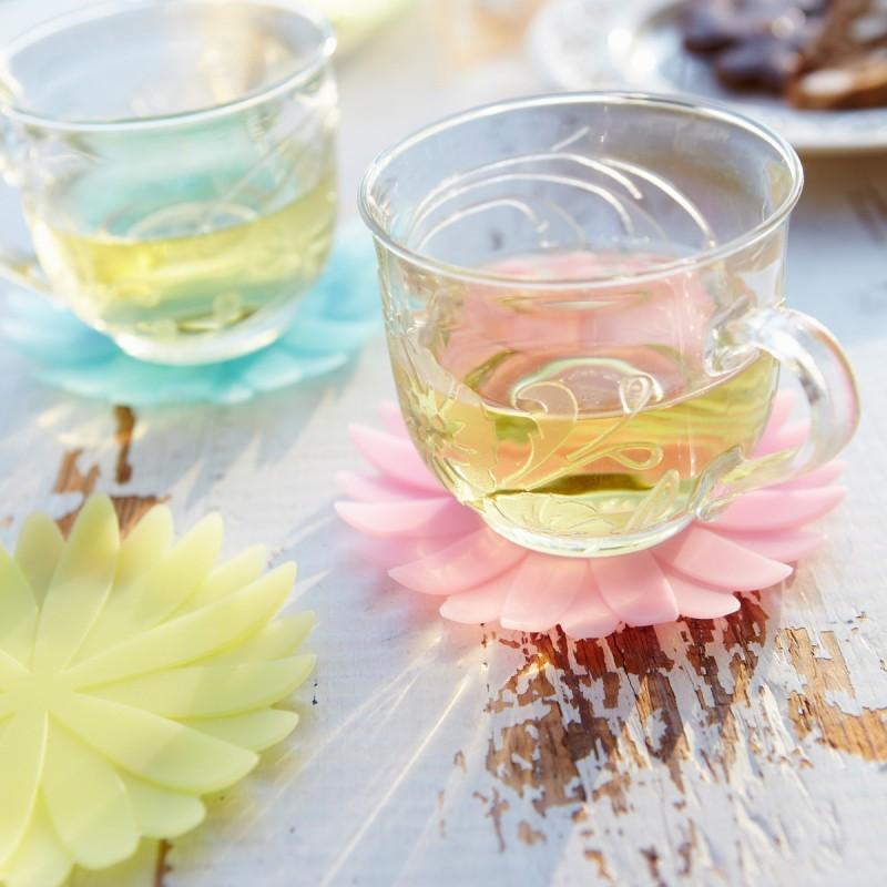 コースター シリコン おしゃれ 立体コースター ガーベラ メール便対応