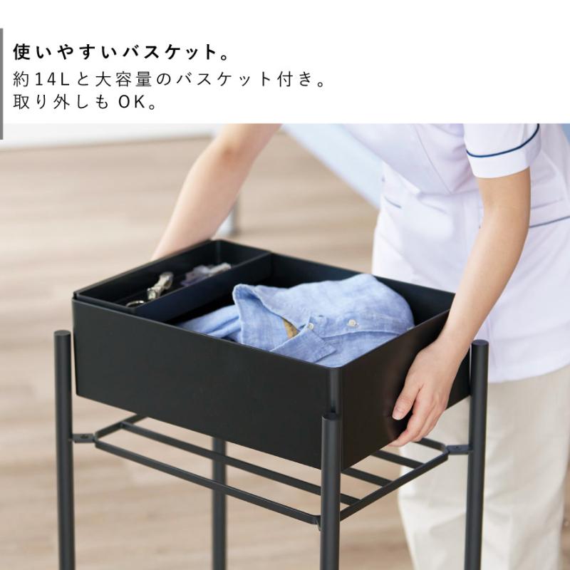 (黒) 高さ調整可能 キャスター付き収納ワゴン 2段トレイ 山崎実業 小物トレー付き下段が棚の収納ワゴン 2段 タワー山崎実業