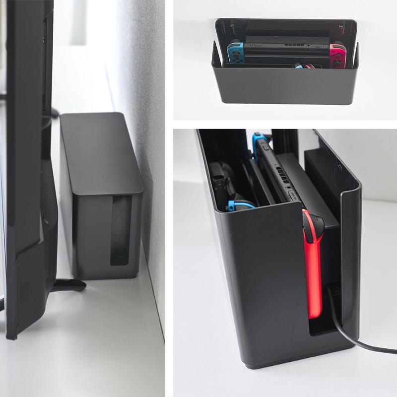 山崎実業 蓋付き重ねられるゲーム機器収納ケース スマート smart