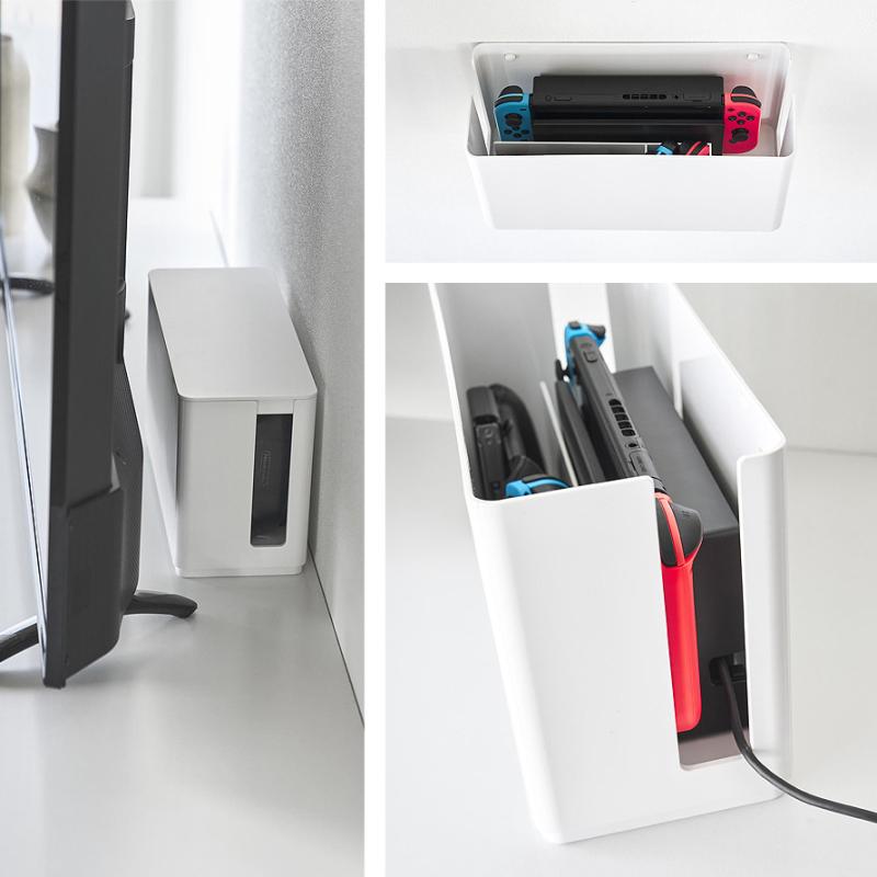 山崎実業 蓋付き重ねられるゲーム機器収納ケース スマート smart