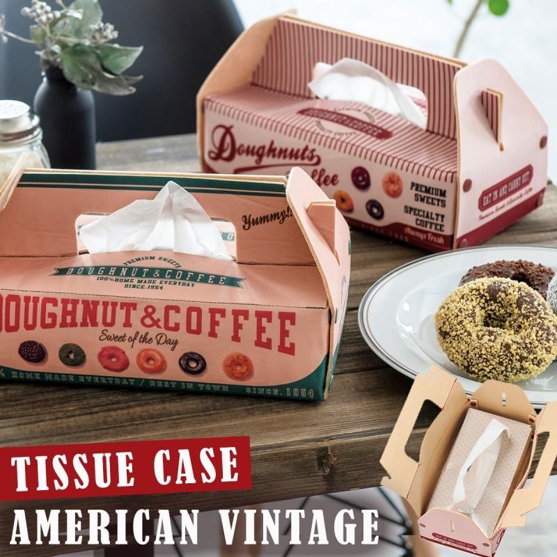 ティッシュケース ティッシュカバー かわいい 雑貨 レトロ アメリカン ドーナツ お菓子 スイーツ モチーフ フェルト グリーン レッド 緑 赤 おしゃれ ティッシュ ココチのくらし雑貨店 通販 Yahoo ショッピング