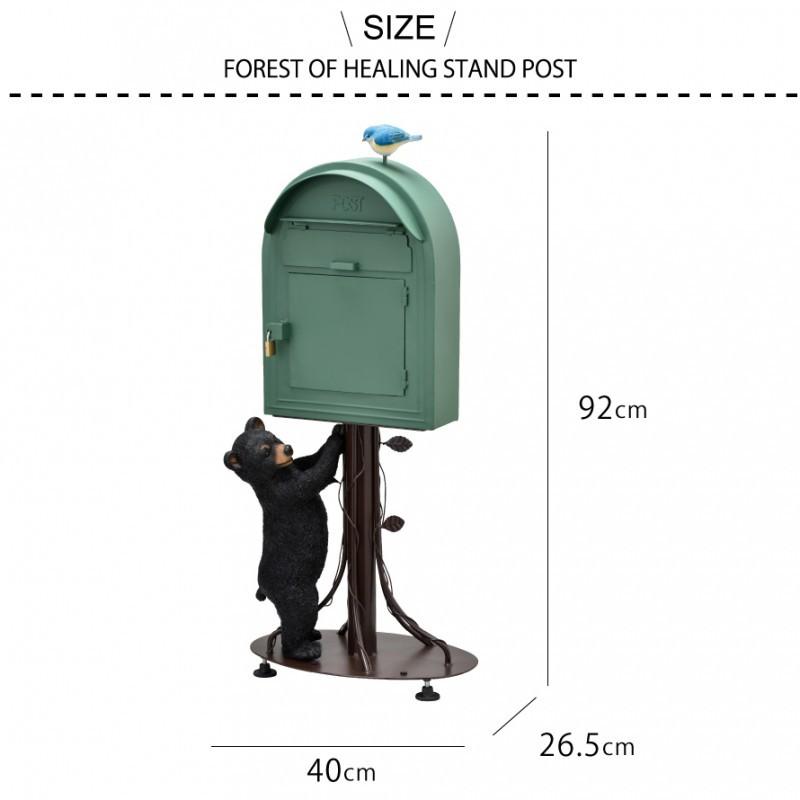 郵便受けポストガーデニング置物熊と鳥鍵つき9800円にお値下げ