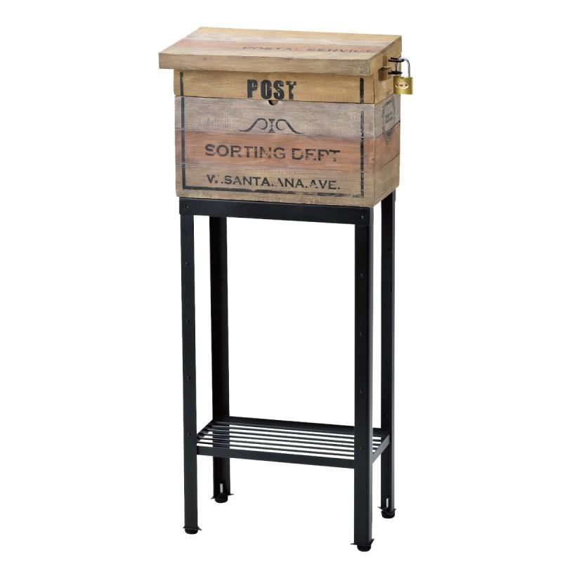 ポスト 置き型 スタンド スタンドポスト 南京錠 鍵 鍵付き ヴィンテージ レトロ 玄関 屋外 木目 木 ウッド 樹脂製 スタイリッシュ かっこいい カッコいい おしゃ ココチのくらし雑貨店 通販 Yahoo ショッピング