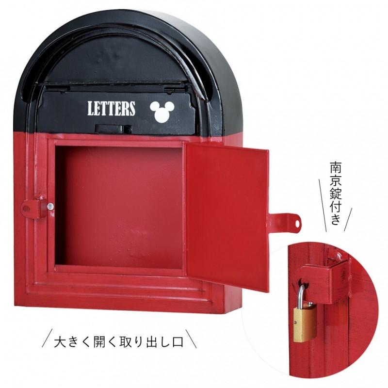 ポスト 壁掛け 壁 ディズニー ミッキー 南京錠 鍵 鍵付き おしゃれ