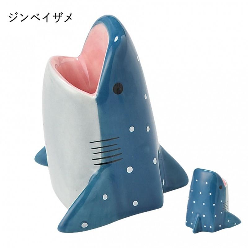 公式ショップ 歯ブラシスタンド 歯ブラシホルダー 歯ブラシ スタンド ホルダー 立て 収納 洗面台 陶器 ランドリー 洗面所 ペンスタンド 卓上 机 オフィス デスク 学習机 サメ マート